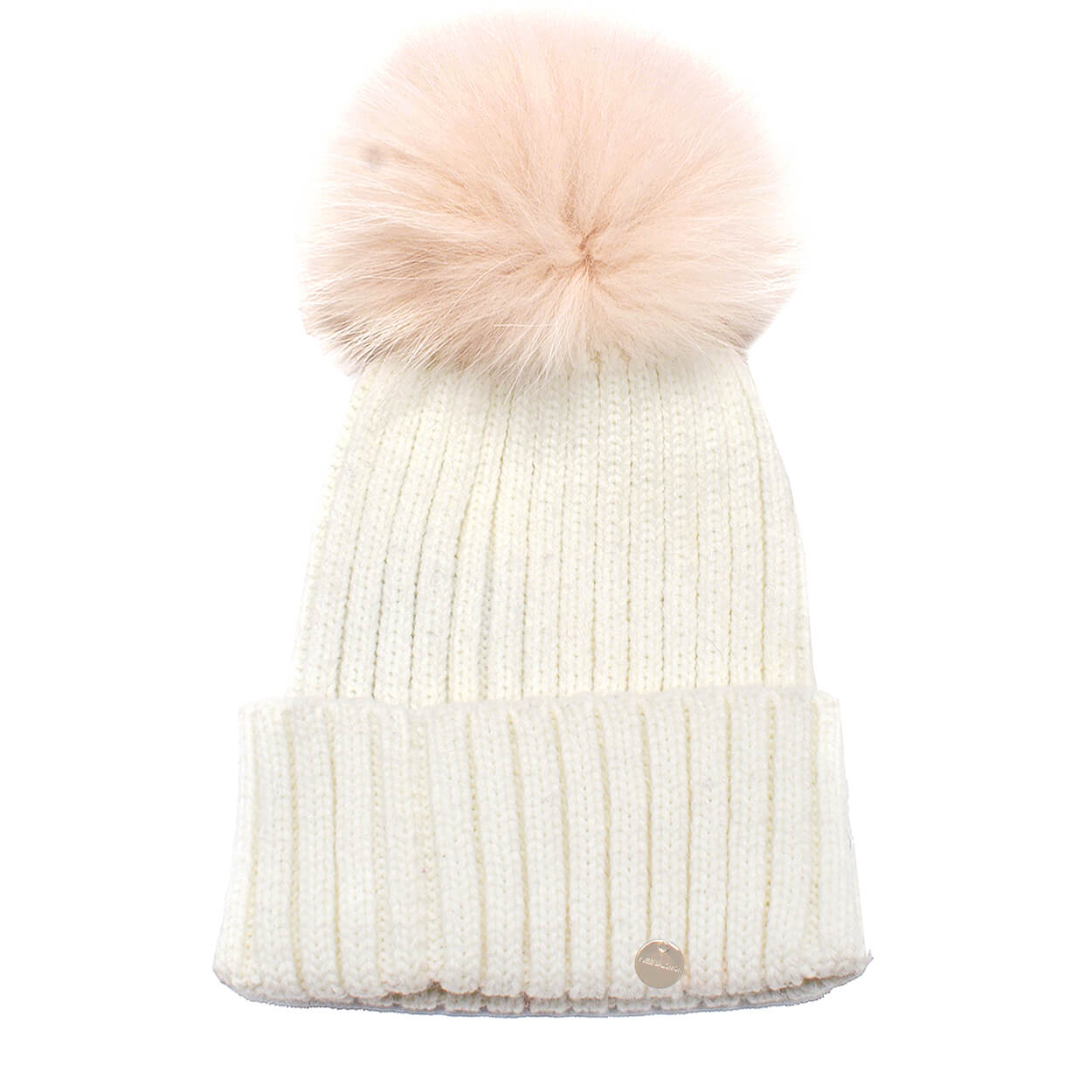 Yves Salomon - Off White Acrylic Fur Pom Pom Beanie